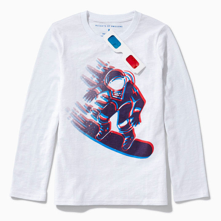 3D Snow Boarder Tee