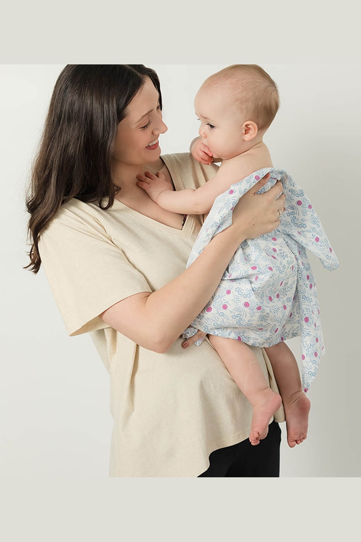 Organic Cotton Muslin Baby Blanket: Cherry Blossom