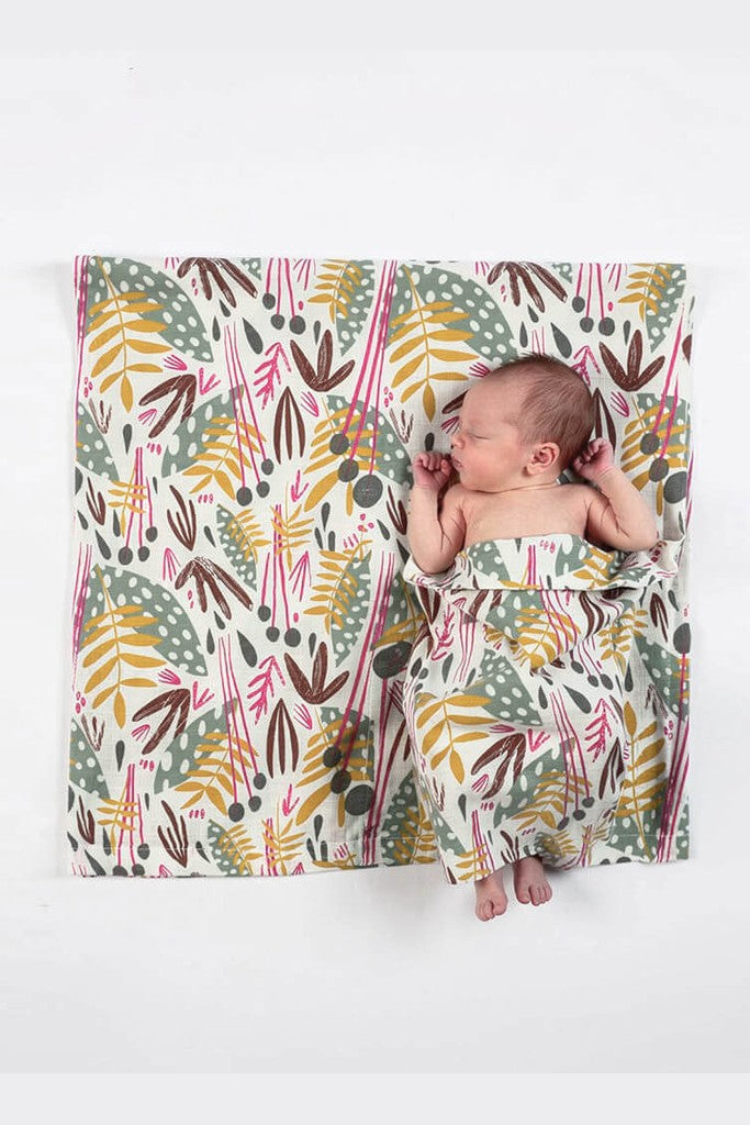 Organic Cotton Muslin Baby Blanket: Whimsy