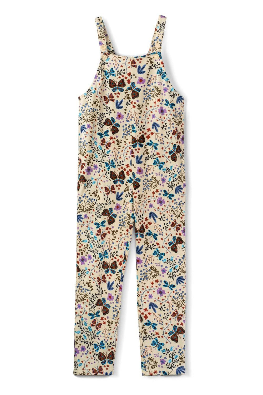Organic Cotton Stretch Kids Jumpsuit: Botanical Floral