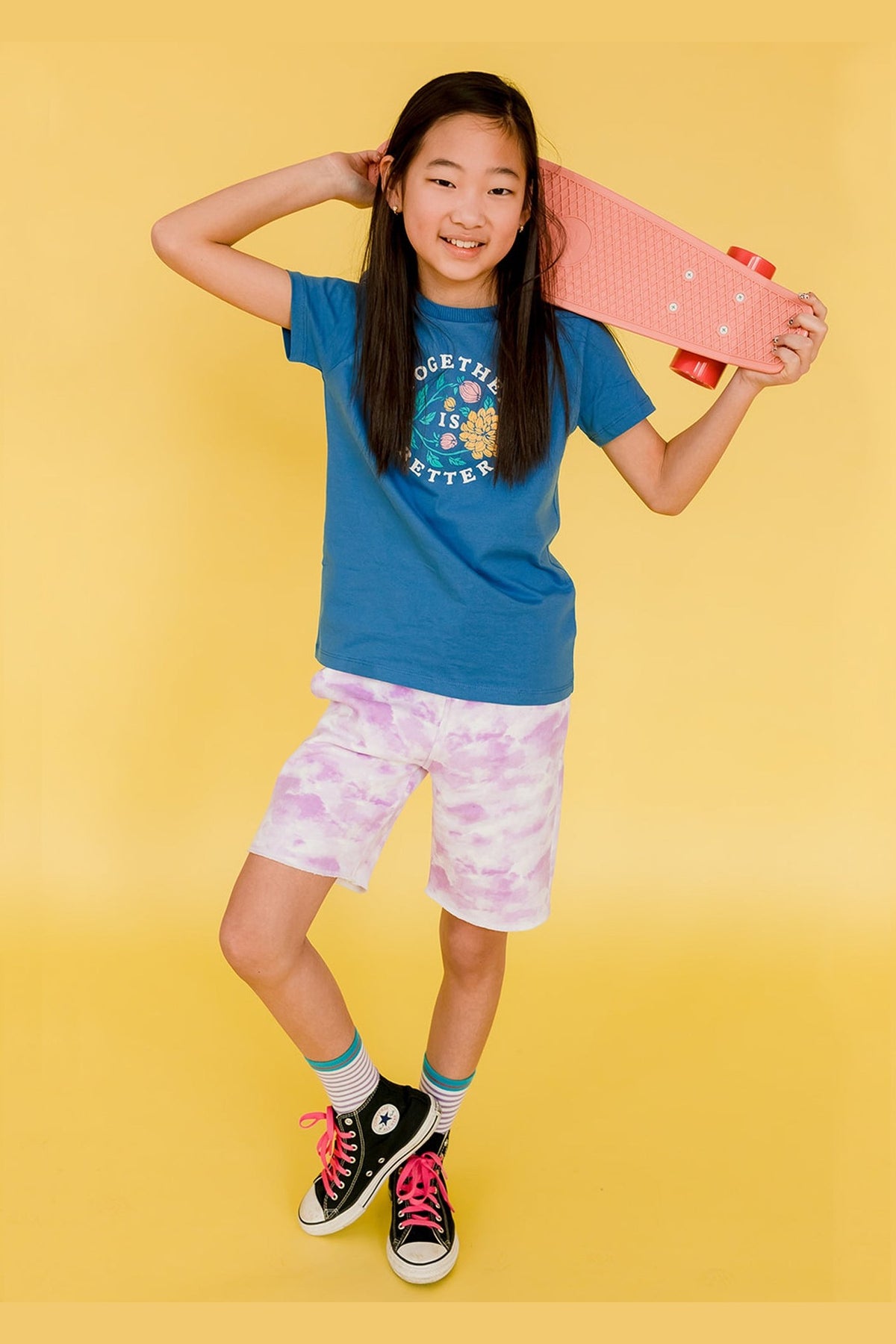 Kids Shorts: Organic Cotton Cloud Print Drawstring Shorts -  FINAL SALE