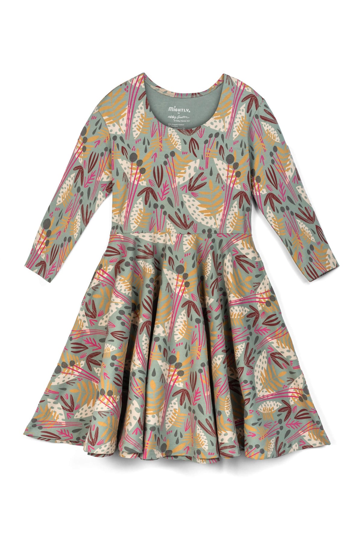 Kids Organic Cotton 3/4 Sleeve Twirl Dress: Whimsy FINAL SALE