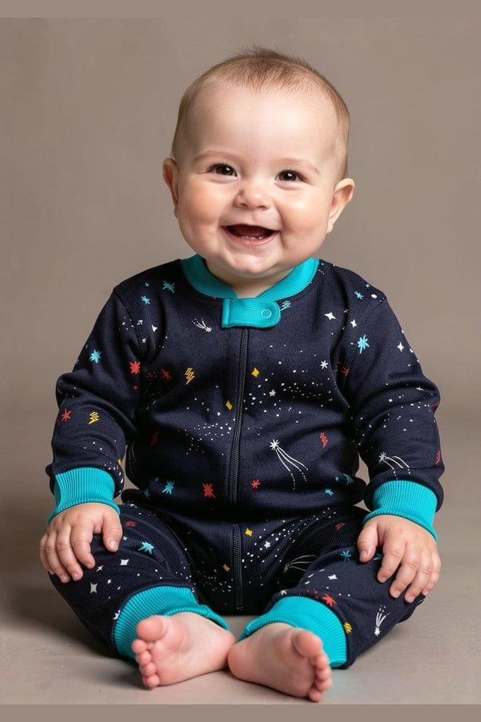 100% Organic Cotton One-piece Baby Pajamas: Artist Designed Prints