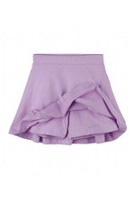 purple skirt with built in short on white background 