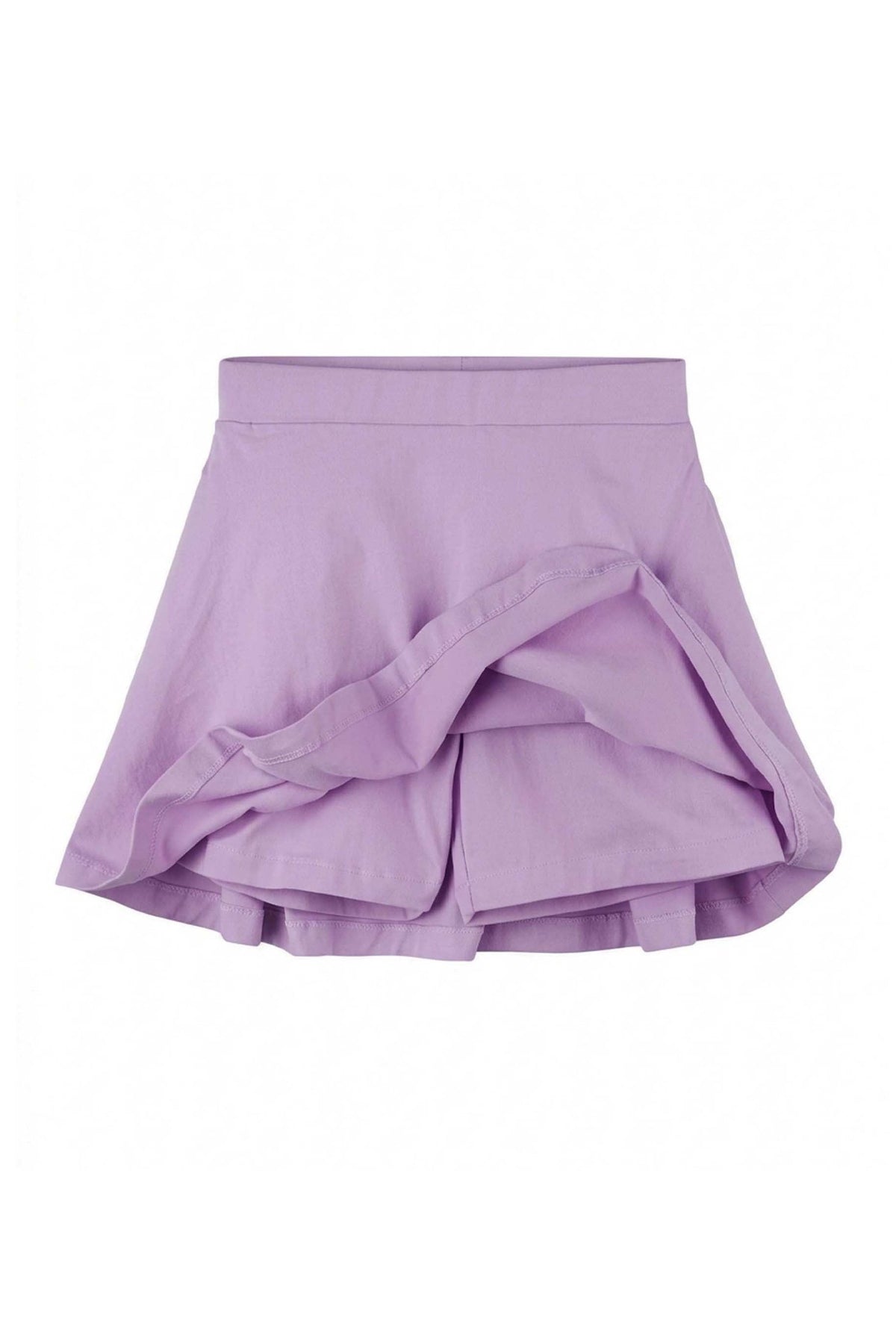 purple skirt with built in short on white background 