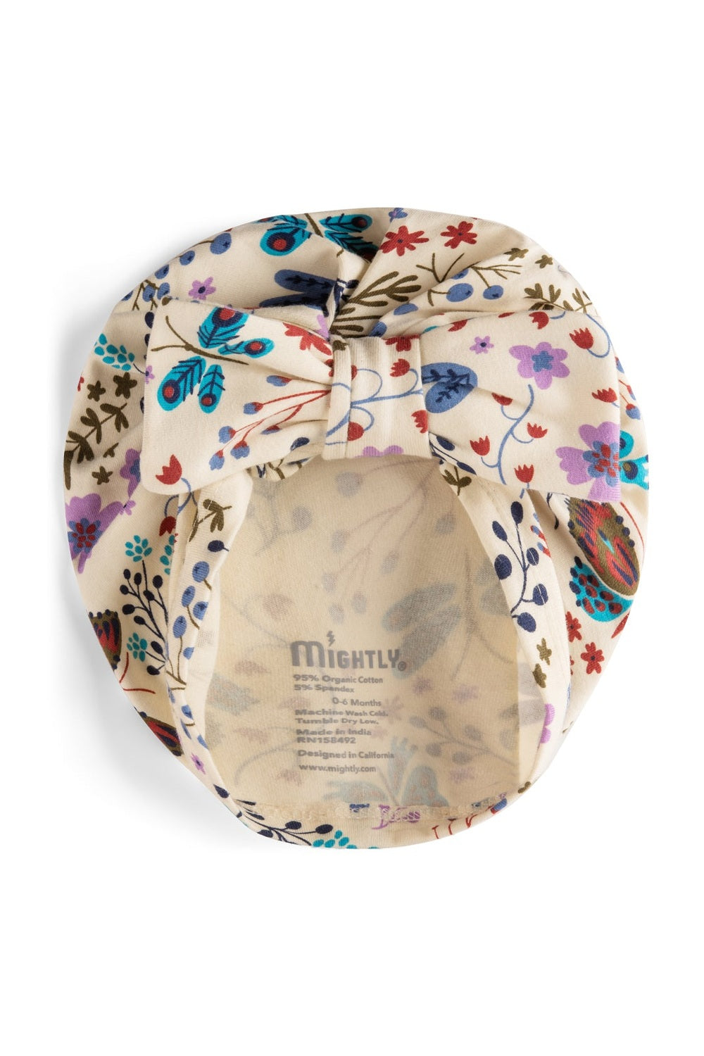 Organic Cotton Baby Bow Turban: Botanical Floral
