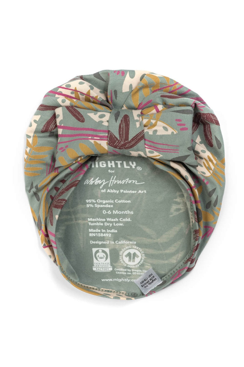 Organic Cotton Baby Bow Turban: Whimsy