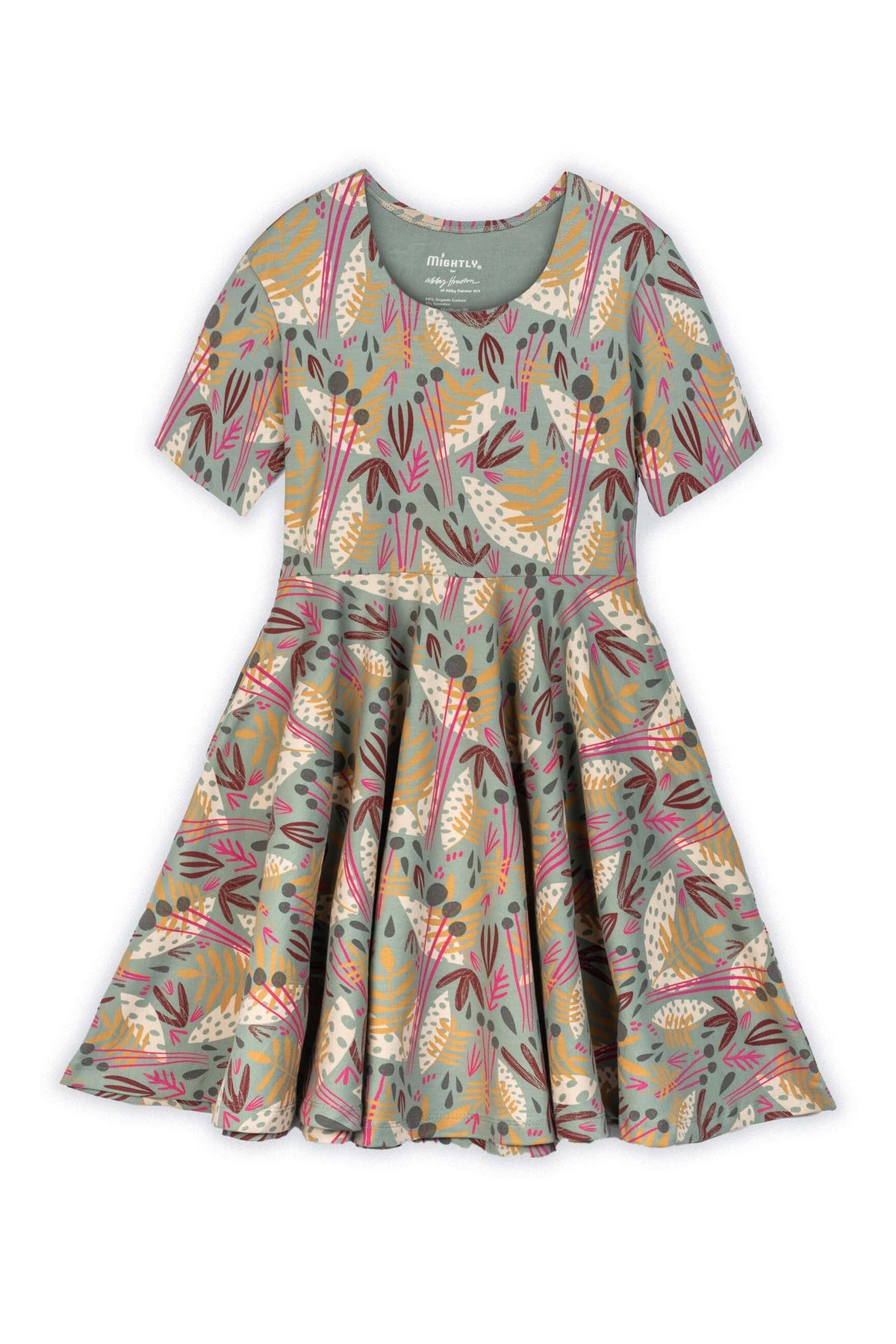 Kids Organic Cotton Short Sleeve Twirl Dress: Whimsy FINAL SALE