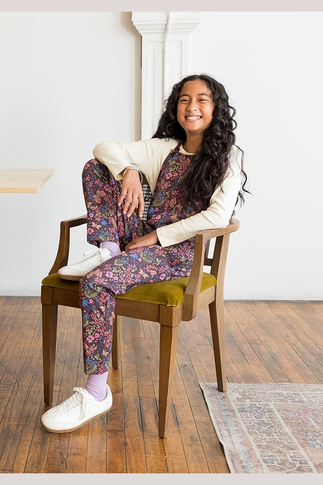 Organic Cotton Stretch Kids Jumpsuit: Flower Child FINAL SALE