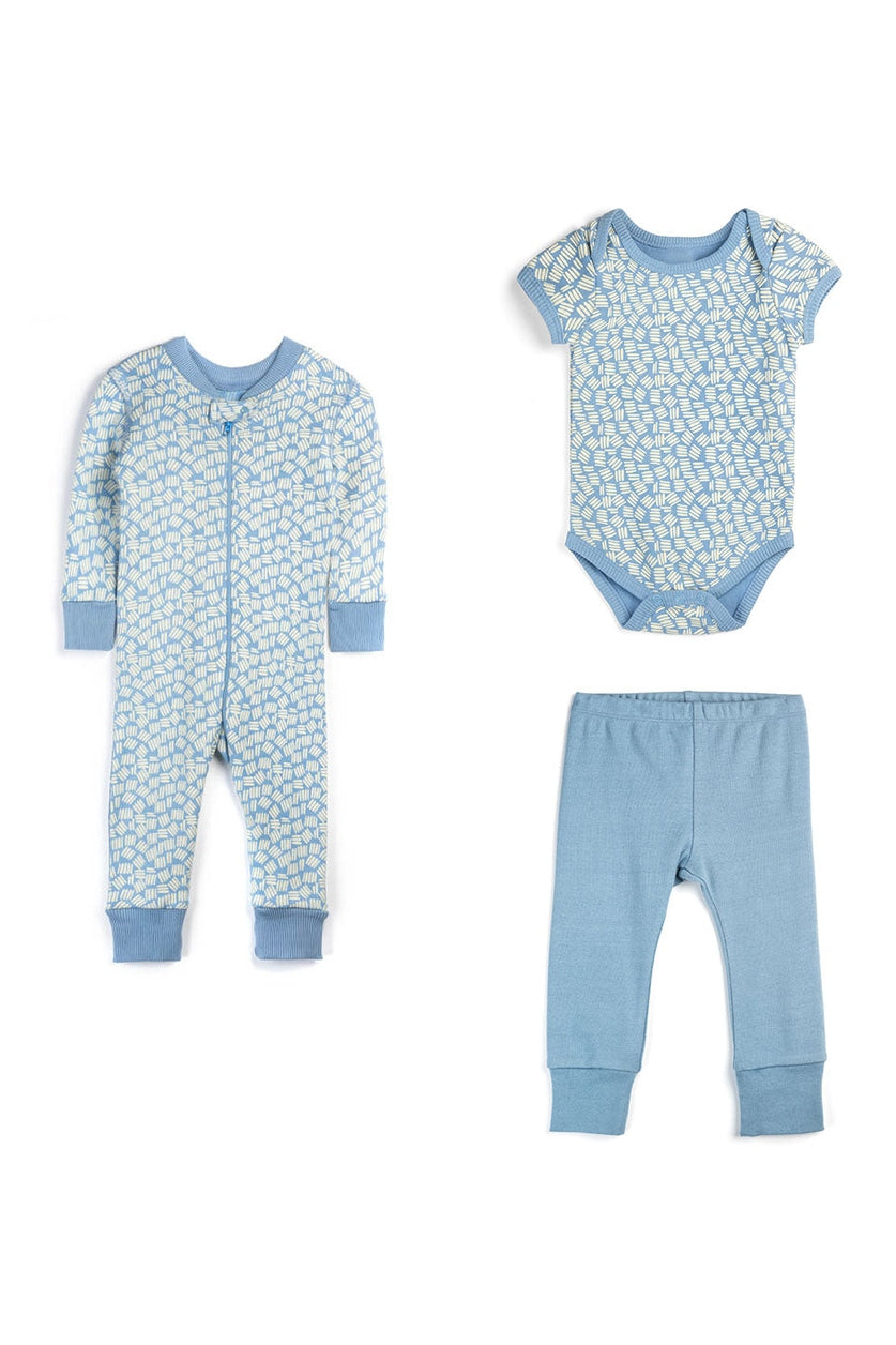 Organic Cotton 3 Piece Baby Bundle: Chambray