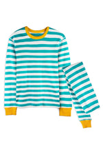 Comfortable teal-striped pajamas for adults - Ideal nightwear for parents