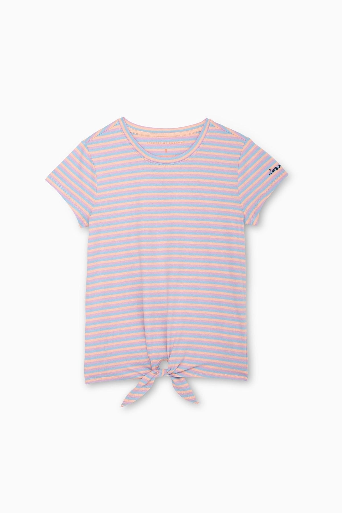 Stripe Front Tie Tee - FINAL SALETOPSRockets of Awesome