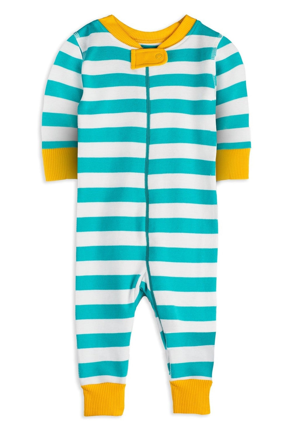 baby-pajamas-teal-stripe-1