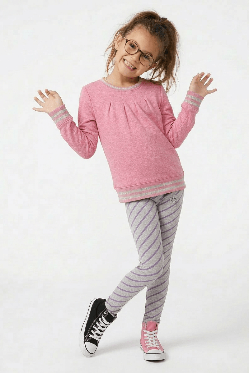 Striped Smiley LeggingBOTTOMSRockets of Awesome