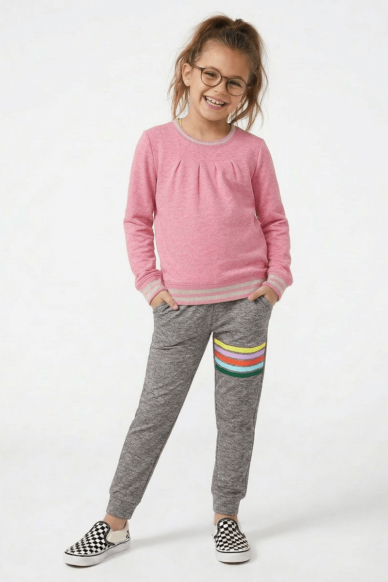 Rainbow Stripe Jogger – HEATHER GREYBOTTOMSRockets of Awesome
