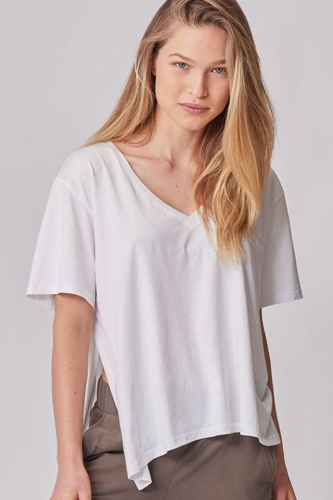 Convertible White Vneck Nursing Tee