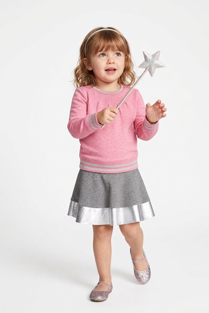 Foil Hem Skater Skirt