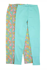 Pre-owned Turquoise | Gray Leggings size: 14 Years Turquoise | Gray