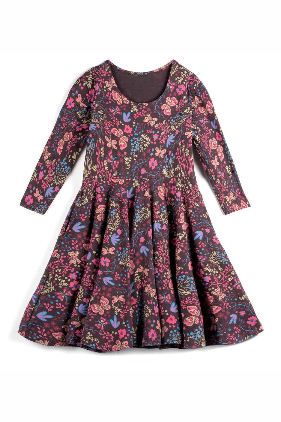 Pre-owned Brown Floral Dress size: 2-5T Brown Floral