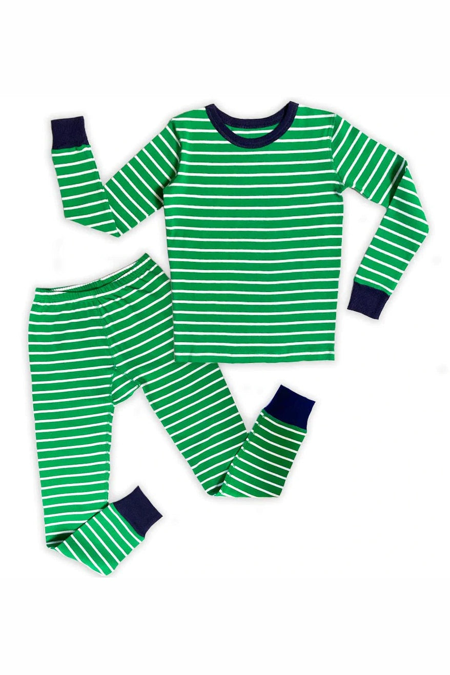 Pre-owned Green Stripe 2-piece Pajamas size: 2-5T Green Stripe