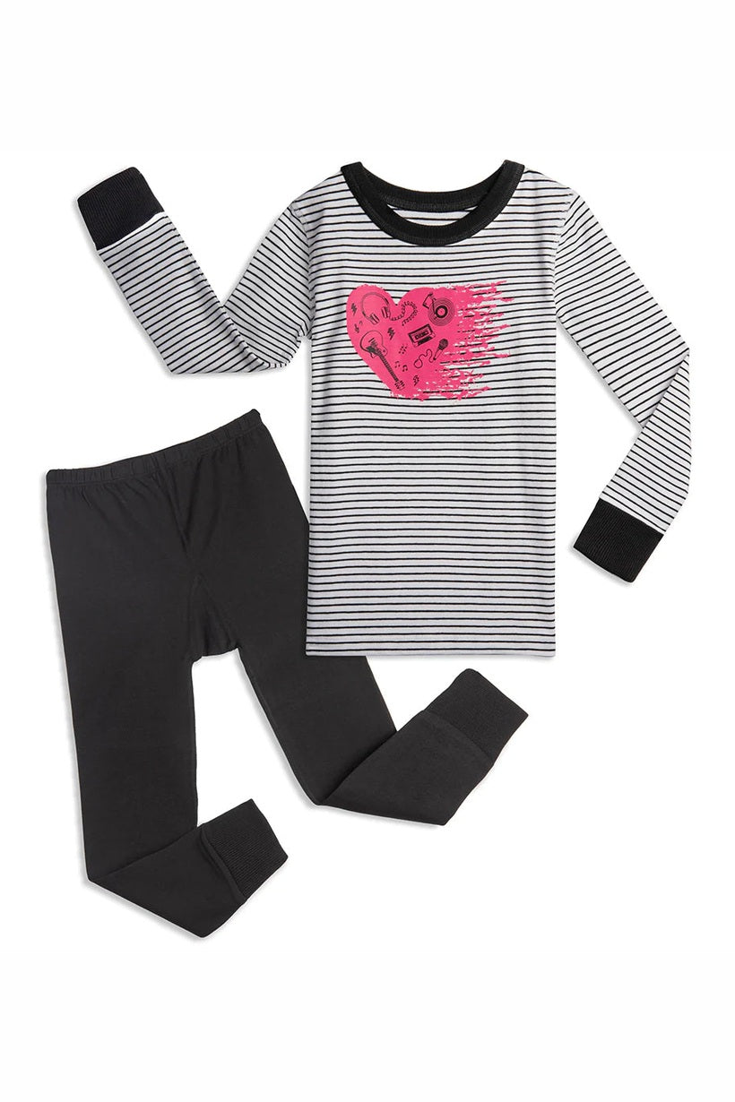 Pre-owned I Love Rock n Roll PJ Set size: 2-5T I Love Rock n Roll