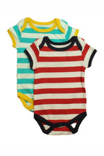 Pre-owned Red | Turquoise Stripe Onesie size: 3-6 Months Red | Turquoise Stripe
