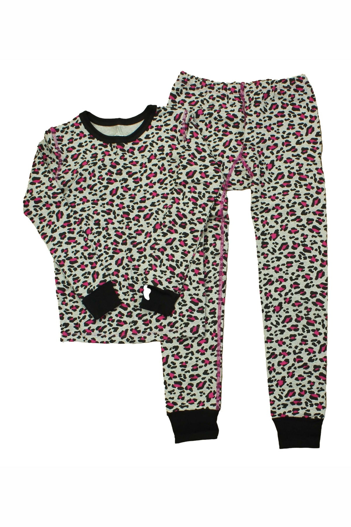 Pre-owned Grey | Pink | Black PJ Set size: 4T Grey | Pink | Black