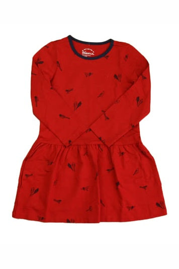 Pre-owned Red | Navy Birds Dress size: 4T Red | Navy Birds