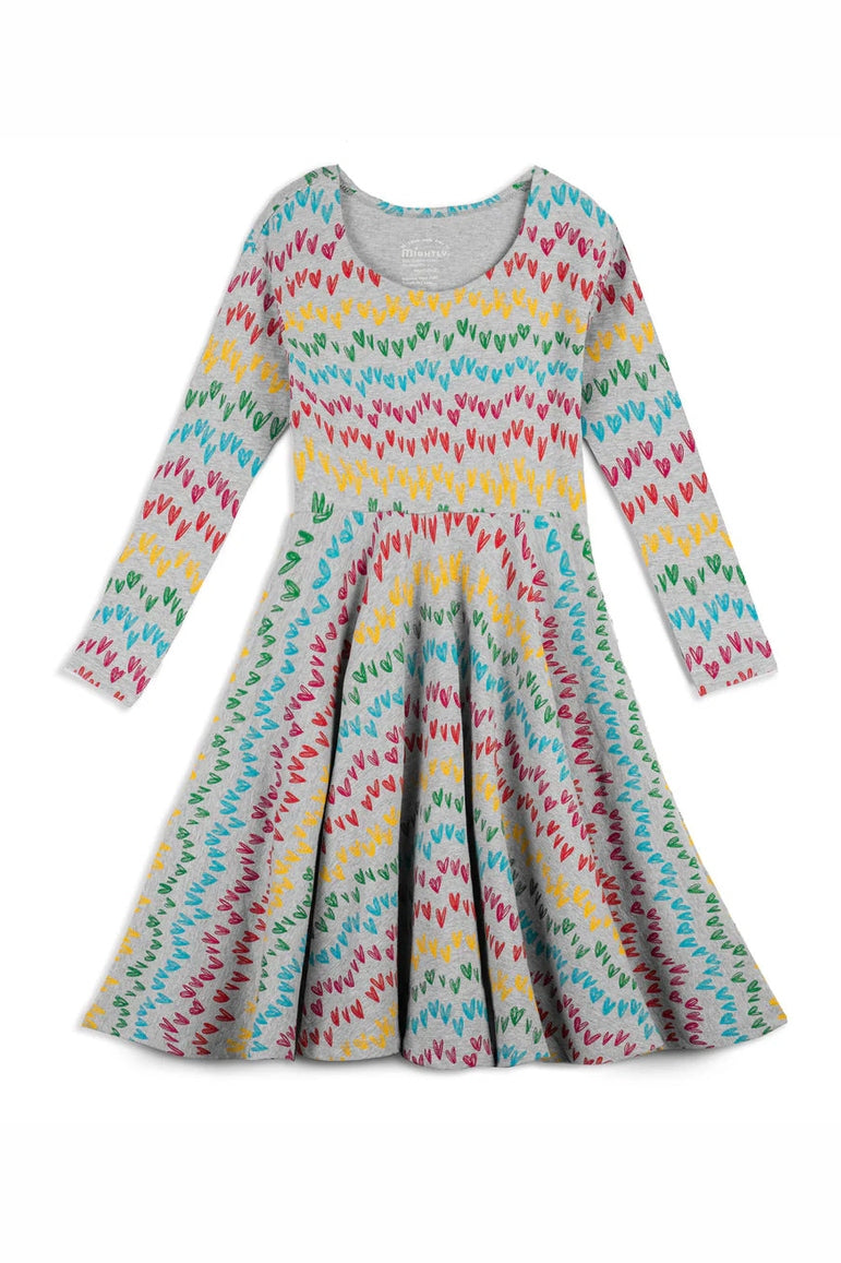 New Without Tags Gray Hearts Dress size: 6-14 Years Gray Hearts