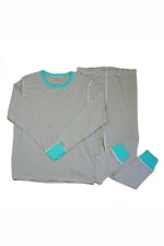 Pre-owned Gray | White Turquoise PJ Set size: 6-14 Years Gray | White Turquoise