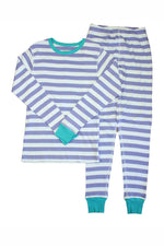 Pre-owned Ivory | Purple Stripe 2-piece Pajamas size: 6-14 Years Ivory | Purple Stripe
