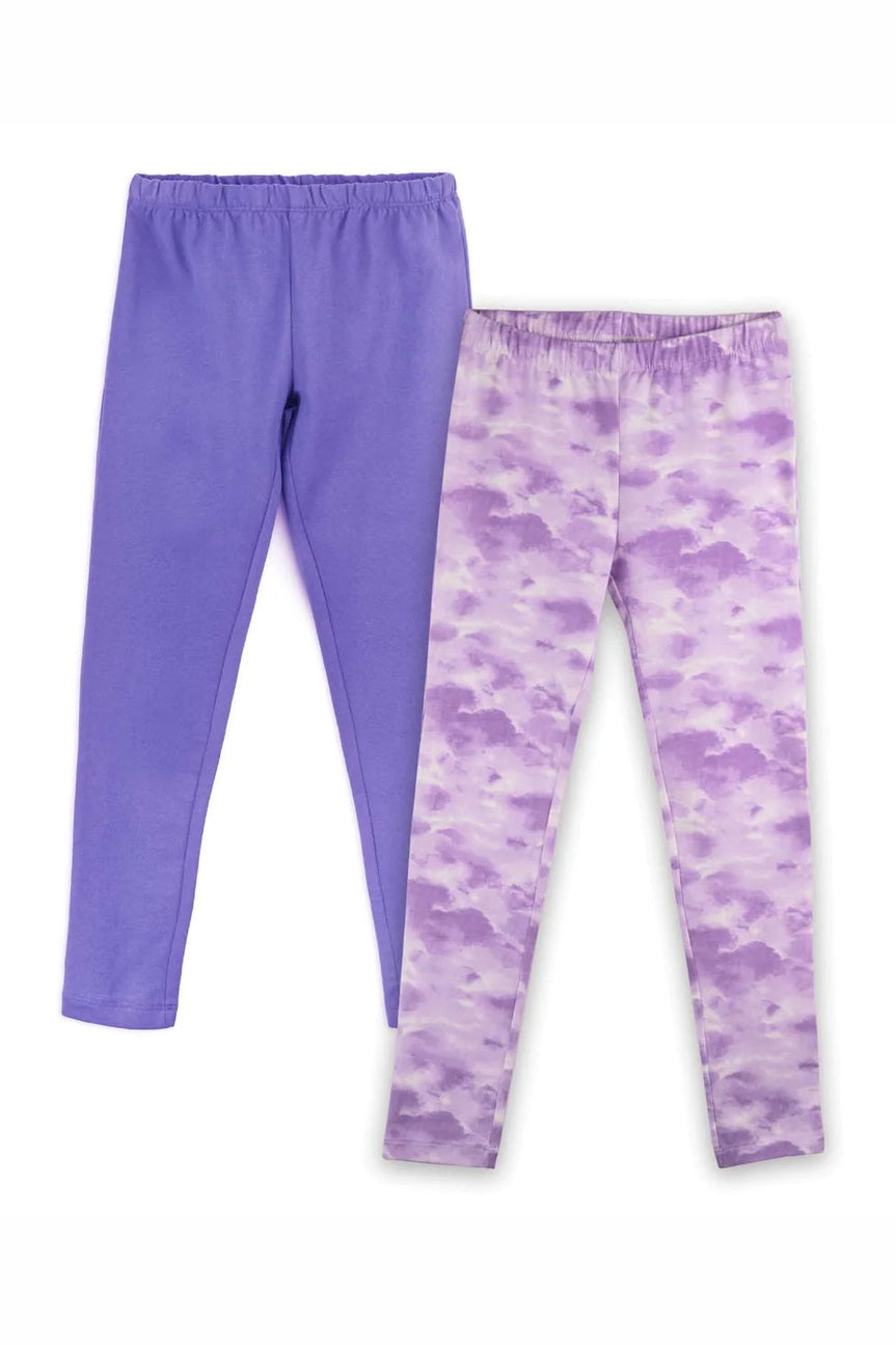 Pre-owned Purple & Lilac Cloud Leggings size: 6-14 Years Purple & Lilac Cloud