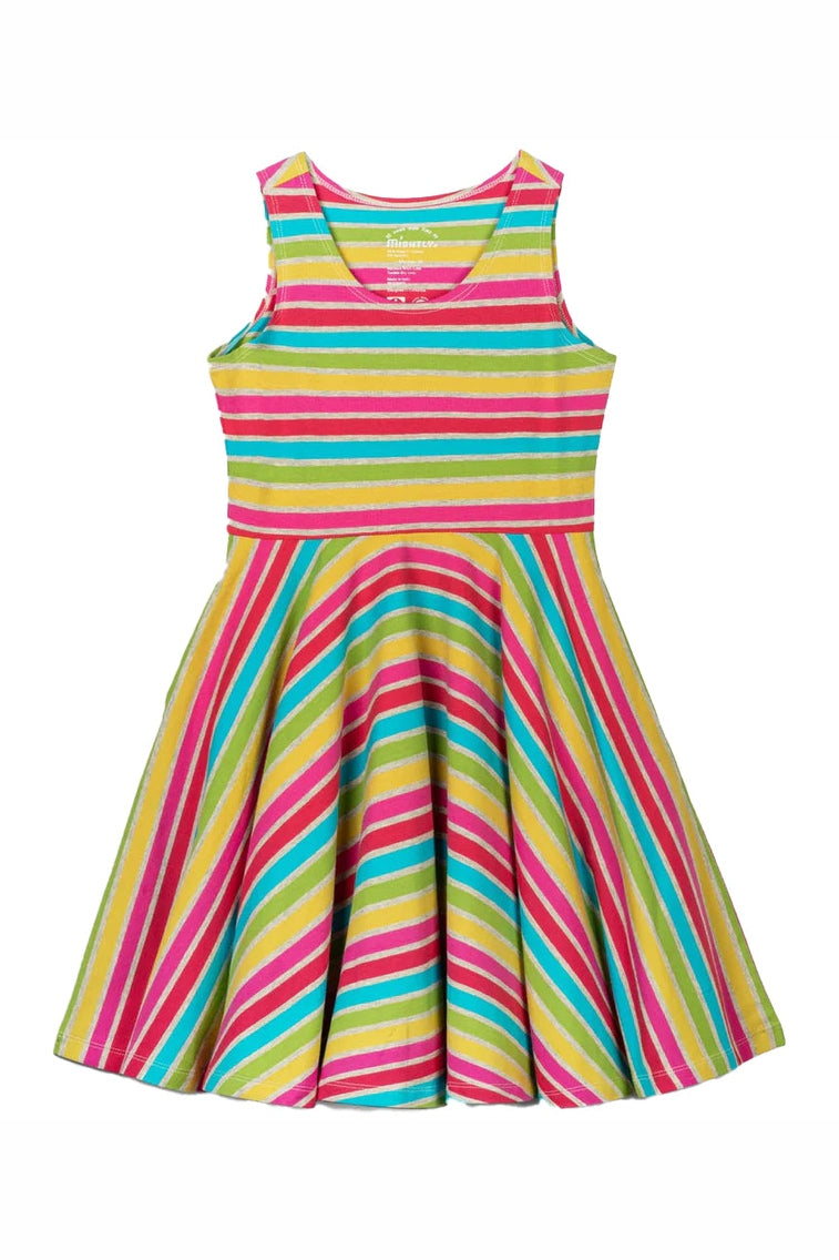 Pre-owned Rainbow Stripe Dress size: 6-14 Years Rainbow Stripe