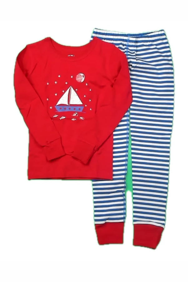 Pre-owned Red White | Blue Stripe 2-piece Pajamas size: 6-14 Years Red White | Blue Stripe
