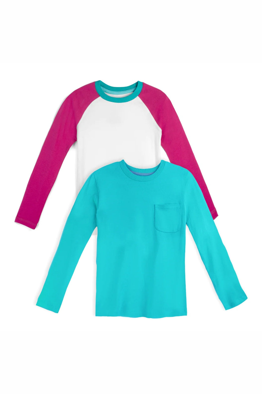 Pre-owned White | Purple | Turquoise Long Sleeve T-Shirt size: 6-14 Years White | Purple | Turquoise