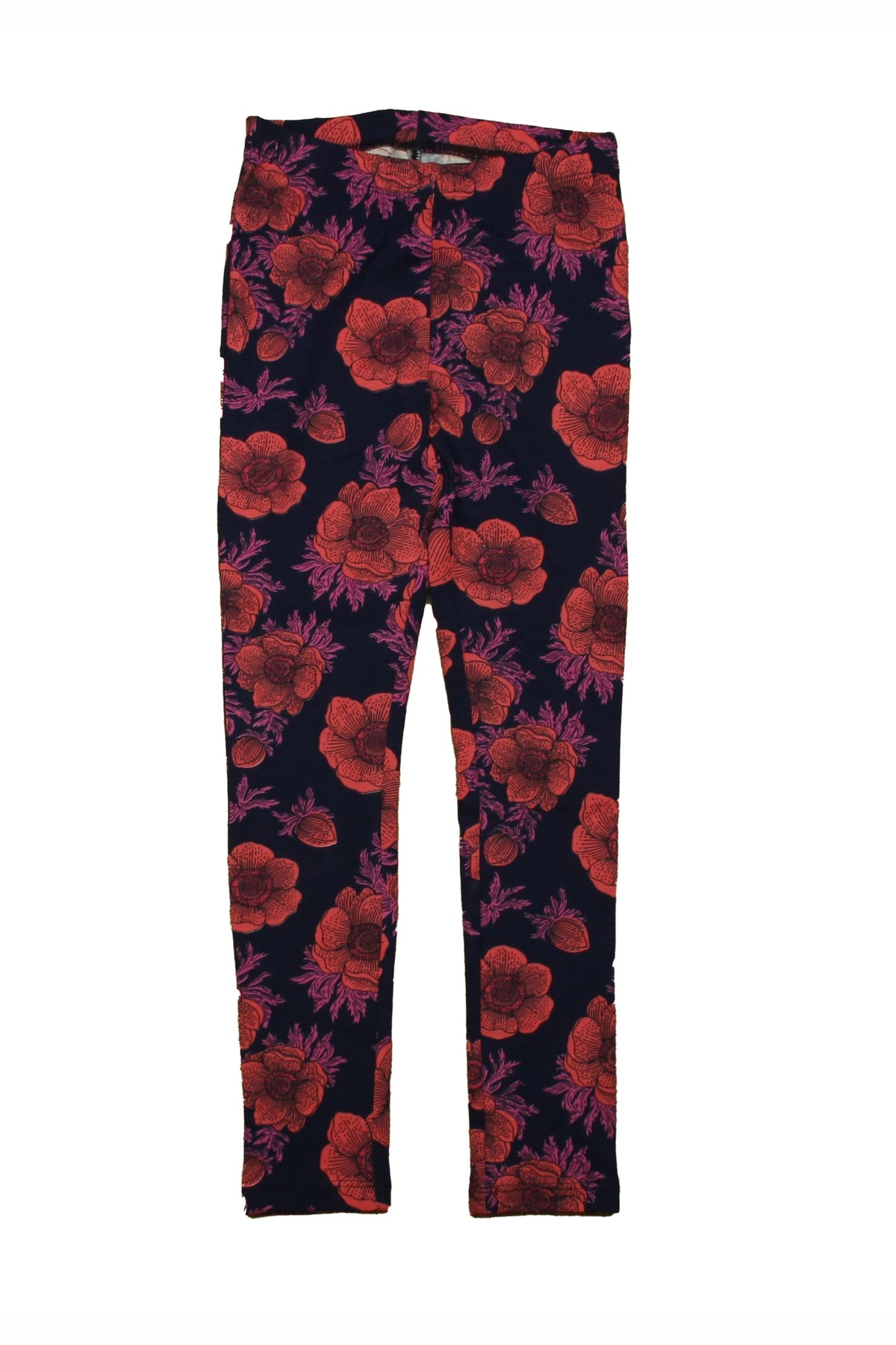 Pre-owned Navy Floral Leggings size: 6-7 Years Navy Floral