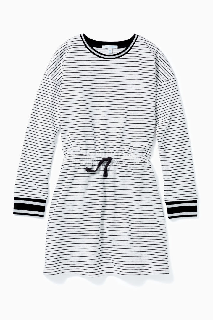 Stripe Drawstring Sweatshirt Dress - FINAL SALEDRESSES/ROMPERSRockets of Awesome