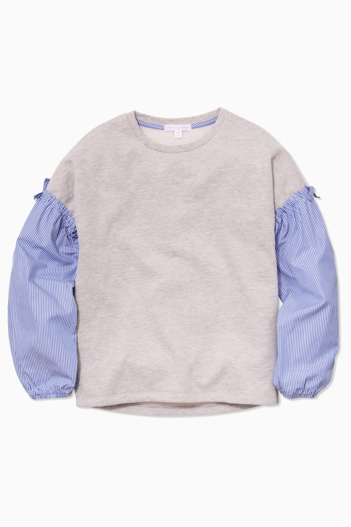 Stripe Bubble Sleeve Sweatshirt - FINAL SALE