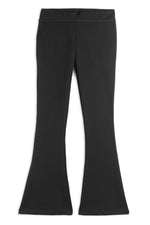 Black flared legging yoga pant on white background