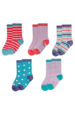 Assorted kids’ socks featuring vibrant colors and fun designs